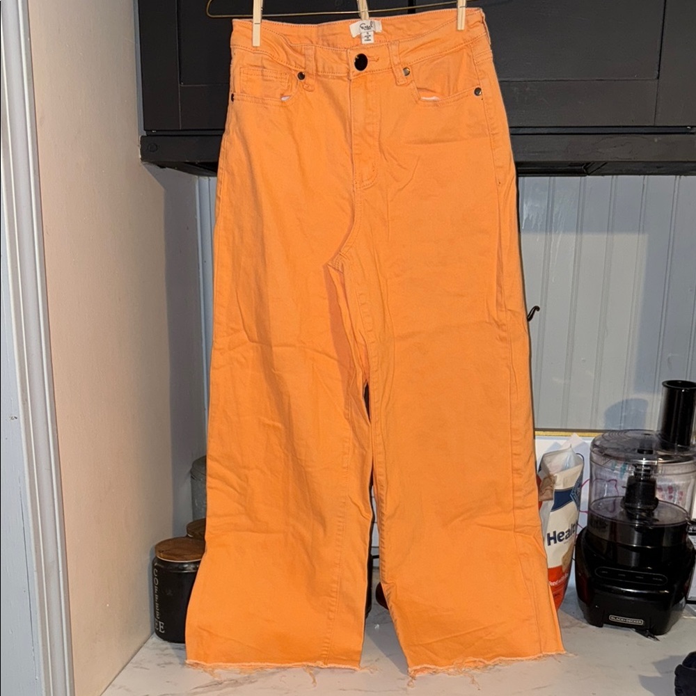 Easel Orange Flare Wide Leg Jeans